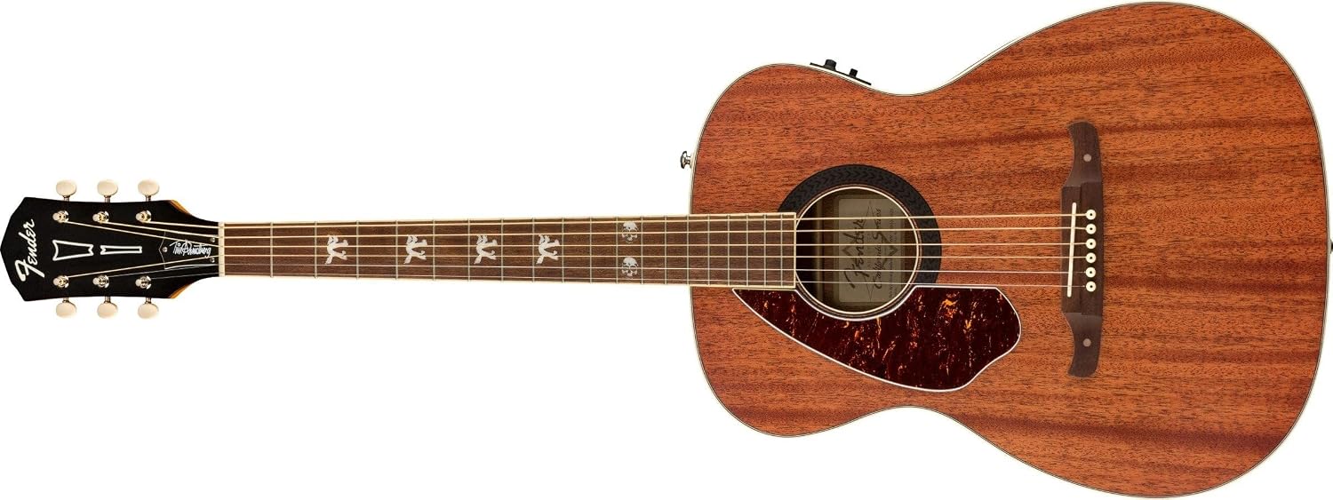 Fender Tim Armstrong Hellcat Concert Acoustic Guitar, with 2-Year Warranty, Natural, Walnut Fingerboard, Left-Handed