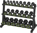 HANDBODE Hex Dumbbell Set with Rack, 300-840 lb Rubber Coated Fixed Weights Sets with Heavy Duty Storage Stand, Hexagon Shape, Multiple Weight Options Home Gym Equipment for Strength Training