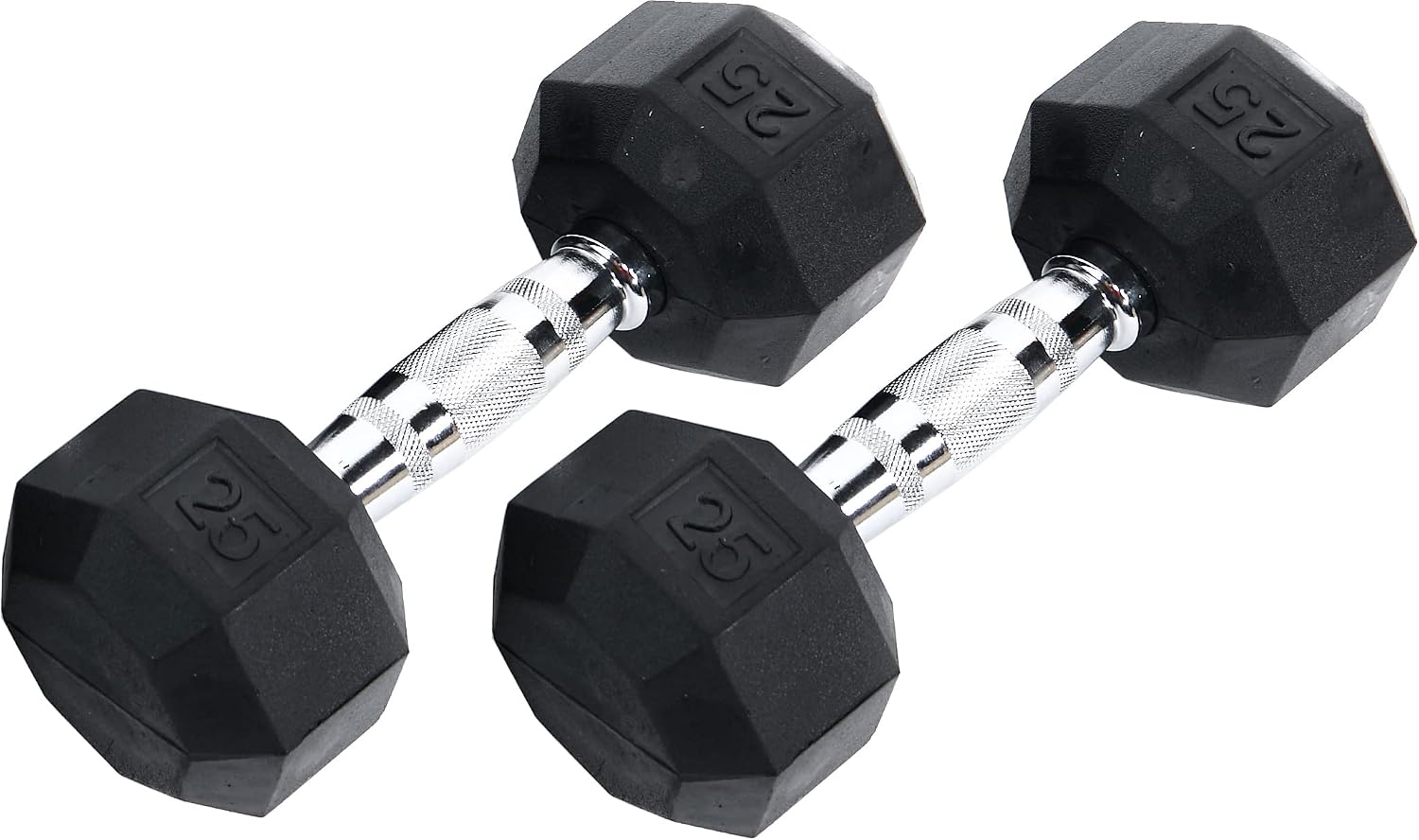 Ader 2-100LB Octagon Deluxe Professional Rubber Dumbbell, Pair