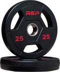 REP Fitness Rubber Coated Olympic Plates, Updated Design - Tri-Grip Olympic Barbell Weights – Sold in Pairs and Sets…
