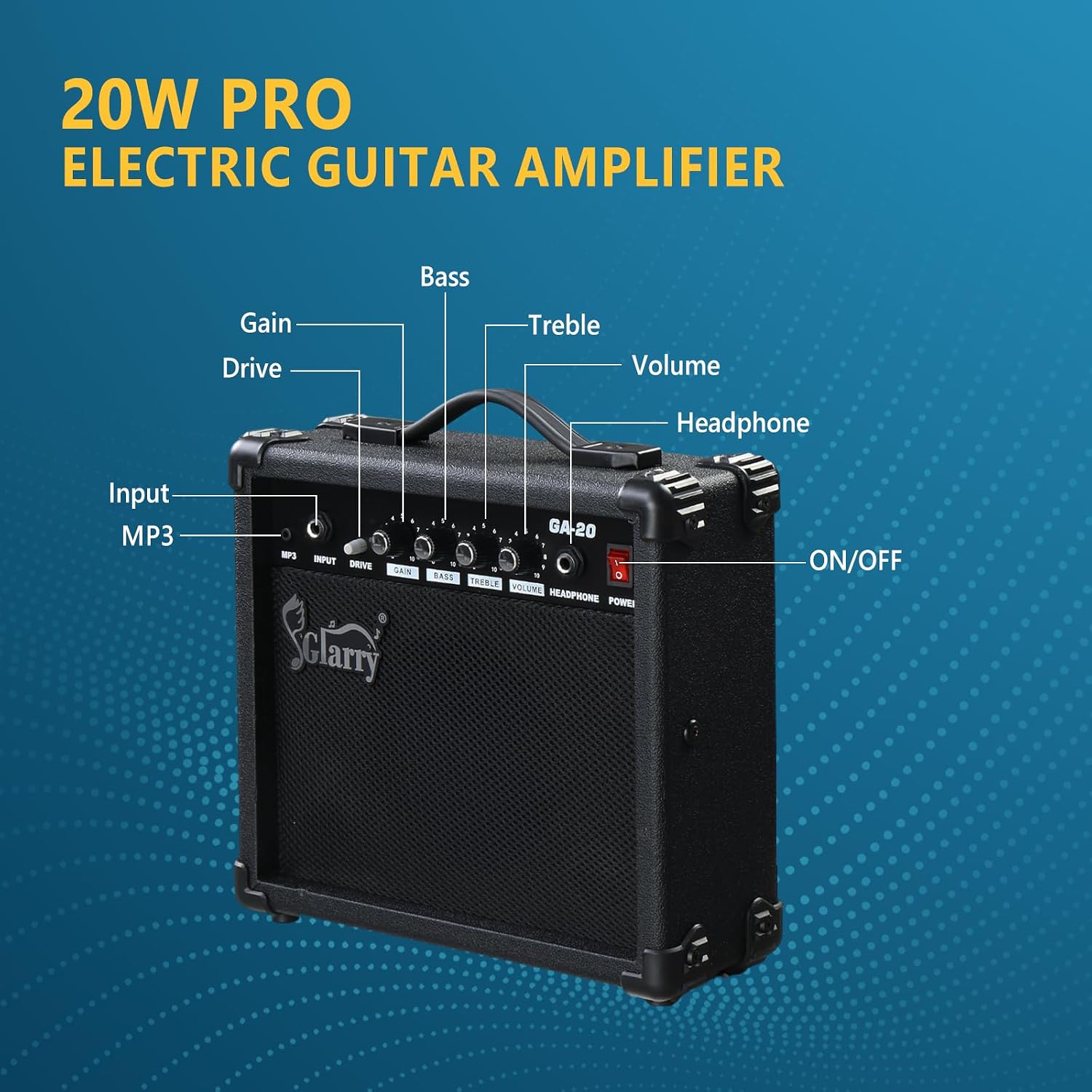 GLARRY 39' Full Size Electric Guitar Kit for Beginners, Starter Electric Guitar Set with 20W Amp & HSH Pickups, Model 170 (Ocean)