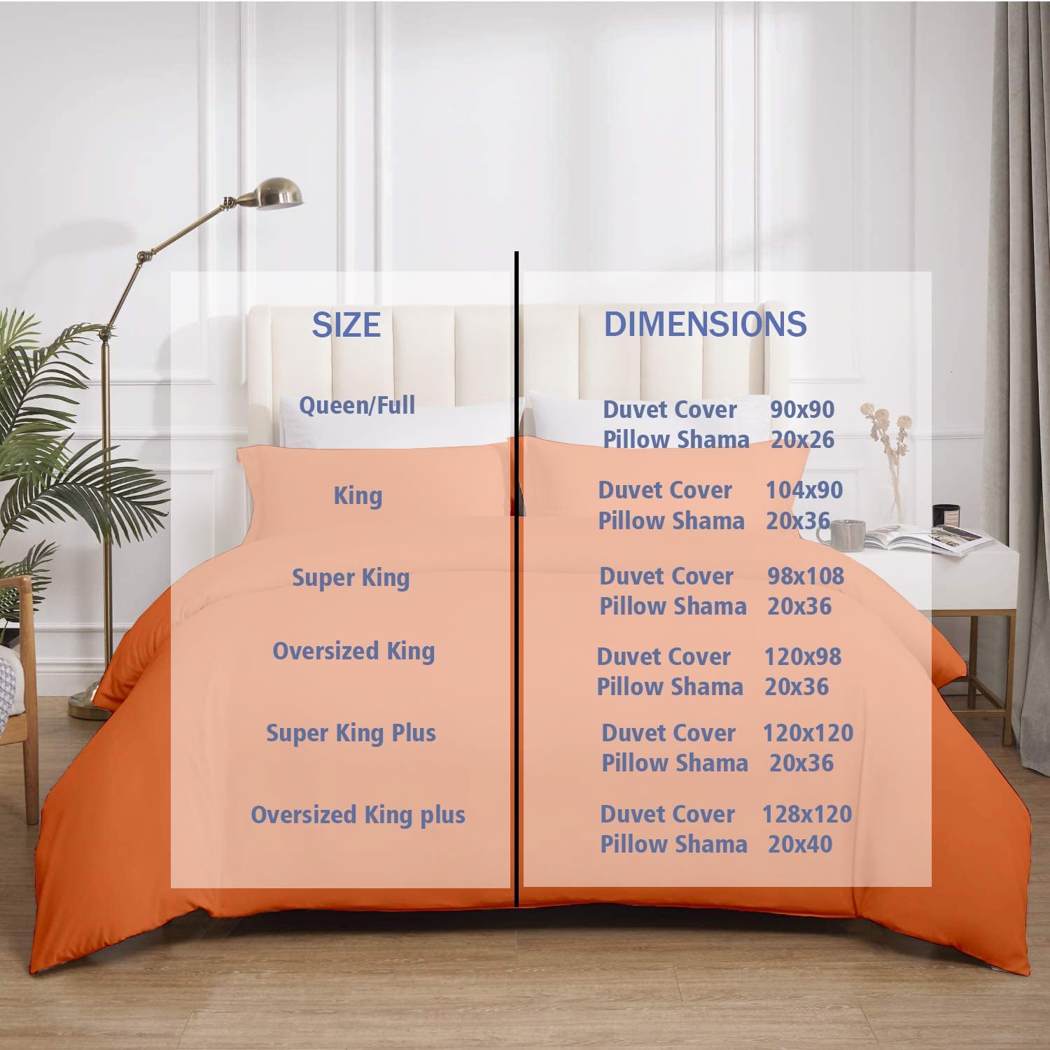 100% Cotton 3 Piece Duvet Cover Set 128x120 inch Breathable Luxury Soft & Cozy Durable and Fade Resistant Double Hem-Stitched Sateen Weave (Oversized King Plus, Burnt Orange)