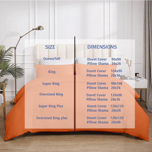 100% Cotton 3 Piece Duvet Cover Set 128x120 inch Breathable Luxury Soft & Cozy Durable and Fade Resistant Double Hem-Stitched Sateen Weave (Oversized King Plus, Burnt Orange)