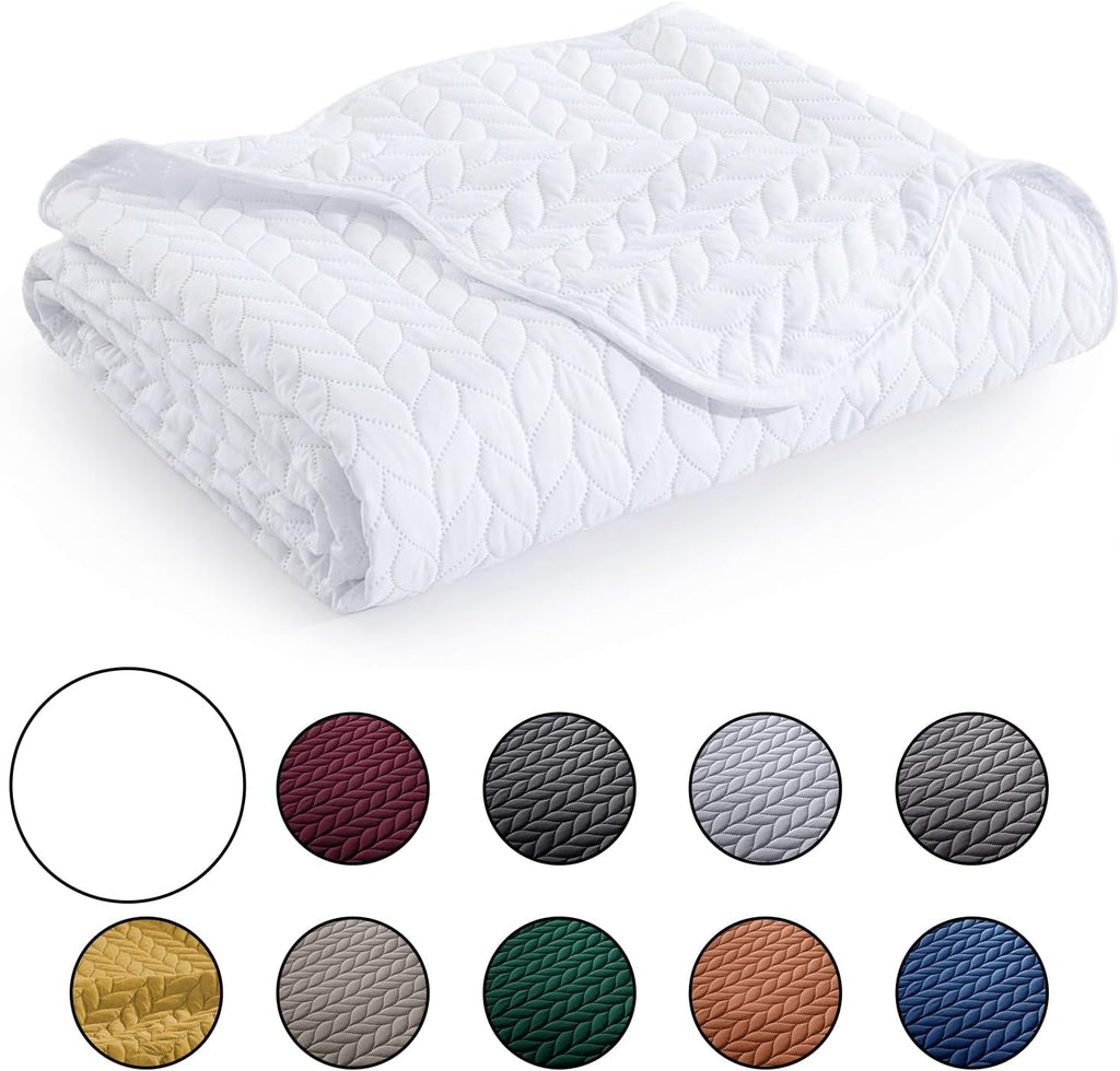 IR Imperial Rooms 8 Pack Quilt King Size Bedding (106' x 96') - Bulk Wholesale for Hotels, Guest Bedroom & Airbnbs - Lightweight Microfiber Reversible Embossed Quilts Bedspread (White)