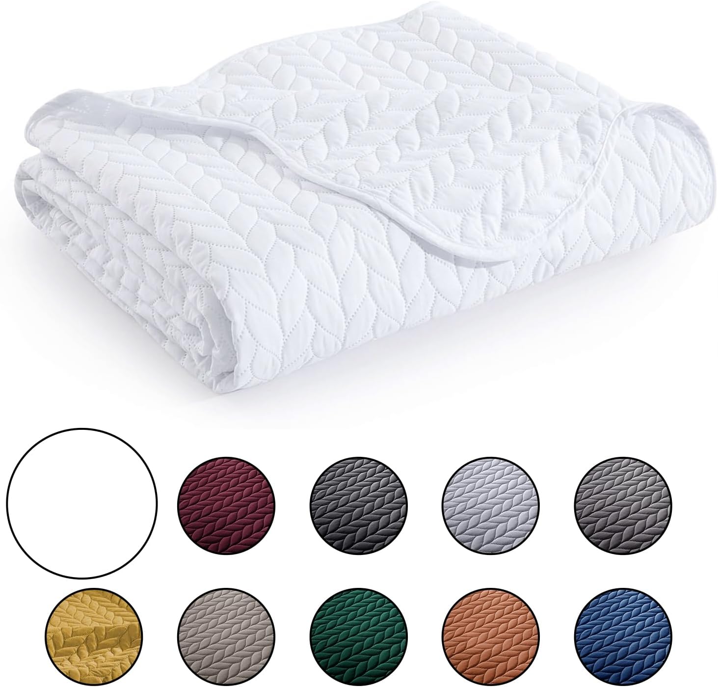 IR Imperial Rooms 8 Pack Quilt King Size Bedding (106' x 96') - Bulk Wholesale for Hotels, Guest Bedroom & Airbnbs - Lightweight Microfiber Reversible Embossed Quilts Bedspread (White)