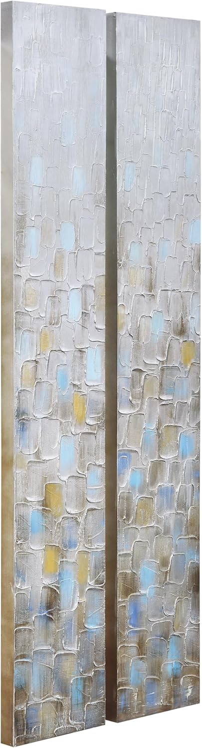 Empire Art Direct Abstract Wall Art Textured Hand Painted Canvas by Martin Edwards, Diptych, 72' x 12' each, Cosmopolitan