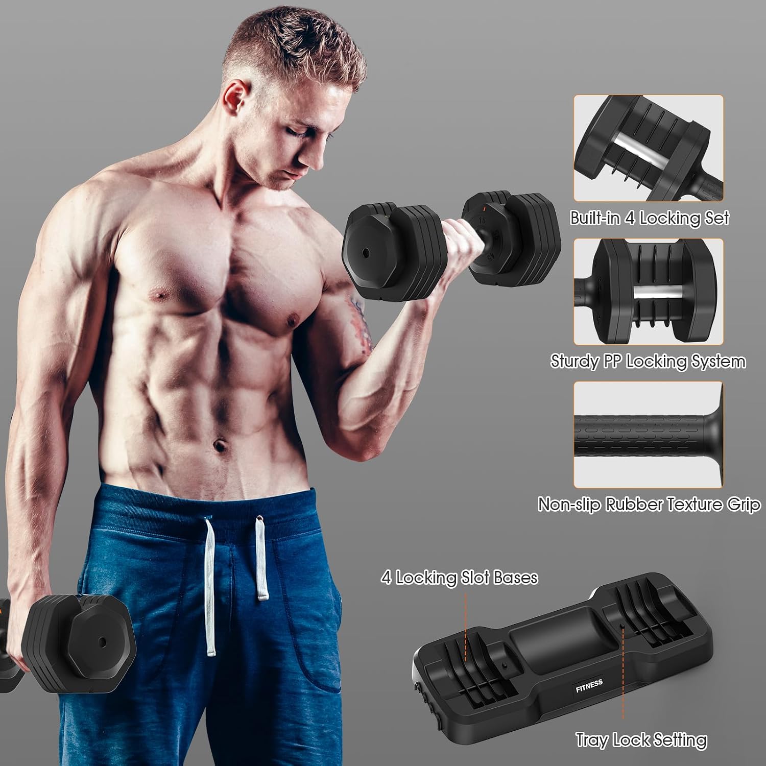 Adjustable Dumbbell Rack Weight Rack Heavy Duty, Home Gym Dumbbell Storage Stand Holder