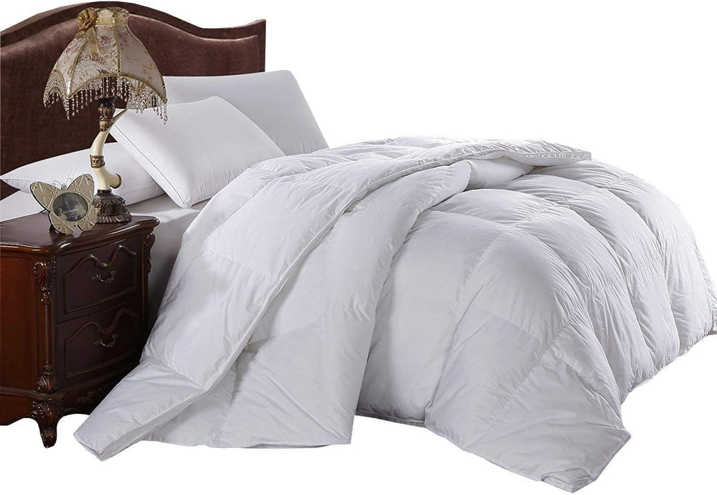 Royal Hotel Bedding 300 Thread Count Oversized King Size Down-Alternative Comforter, Overfilled Duvet Insert 100% Cotton Shell - 100% Down-Alternative Fill 750FP - 100Oz - Solid White, Oversized King