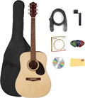 Gretsch Prelude D100 Dreadnought Acoustic Guitar - Natural Bundle with Gig Bag, Strap, Strings, String Winder, Picks, Austin Bazaar Instructional DVD, and Polishing Cloth