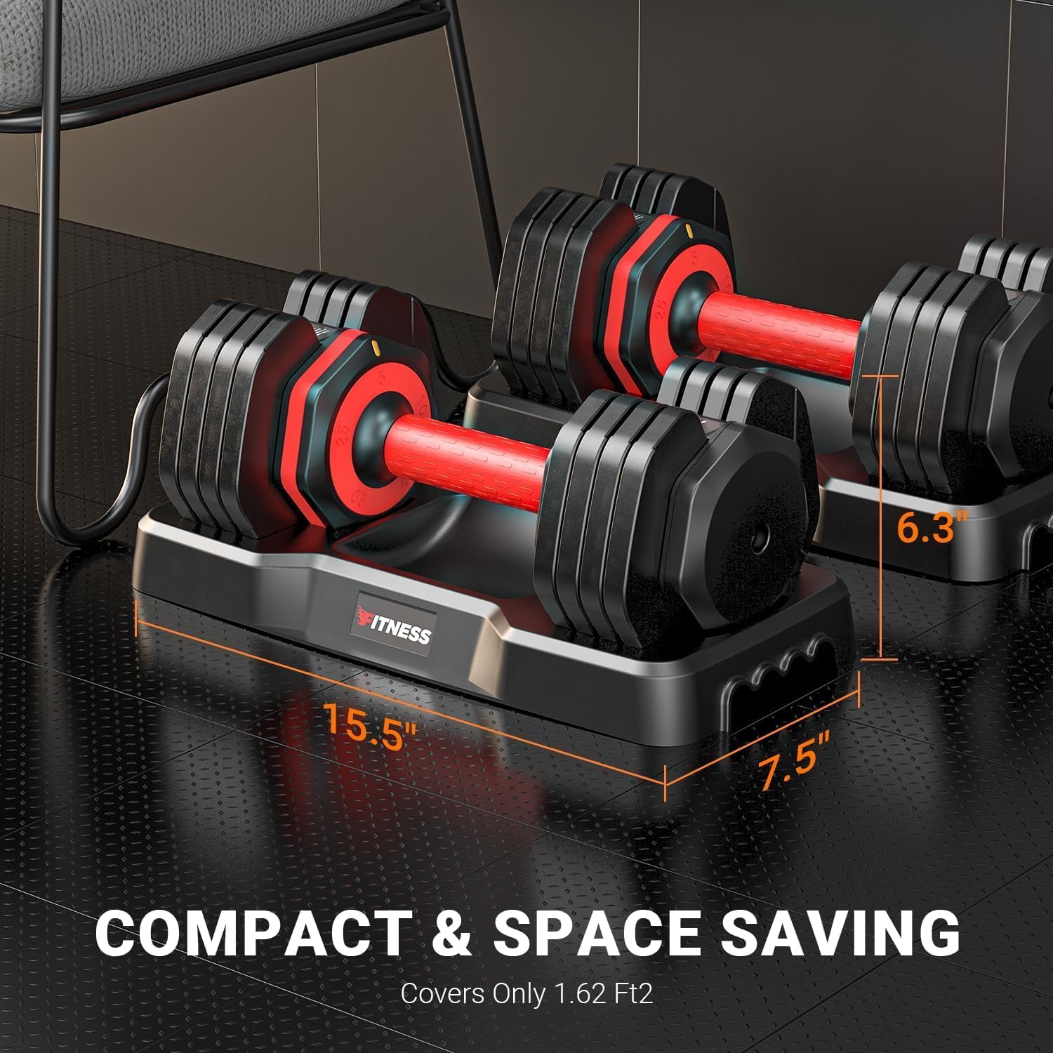 Adjustable Dumbbell Set 25LB/55LB Free Weights Dumbbells, 5 In 1 Weight Set, Suitable for Home and Gym