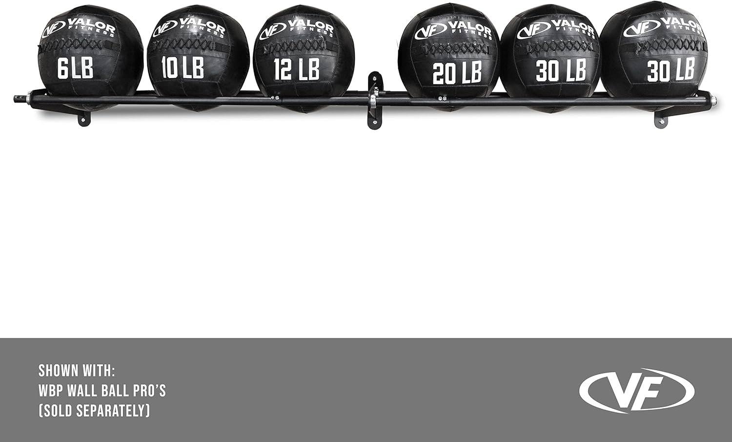 Valor Fitness Wall-Mounted Adjustable Ball Storage Rack – Holds Slam Balls, Medicine Balls, Stability Balls, Basketballs – Compact Sports Equipment Organizer for Home Gyms and Commercial Use