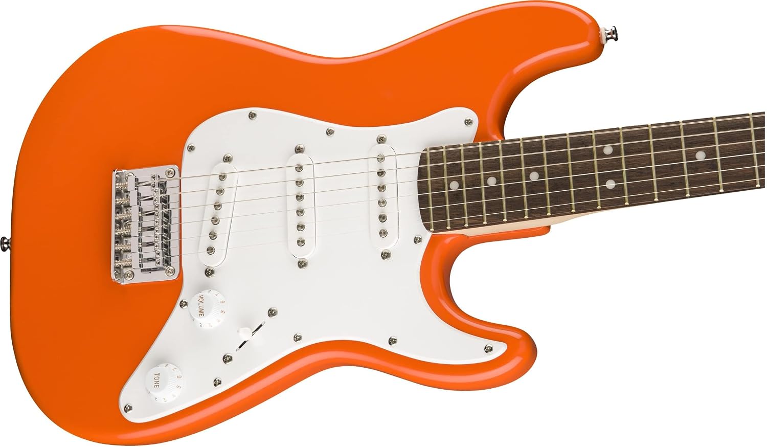 Fender Squier 3/4 Size Kids Mini Strat Electric Guitar Learn-to-Play Bundle w/ Amp, Cable, Tuner, Strap, Picks, Fender Play Online Lessons, and Austin Bazaar Instructional DVD - Competition Orange