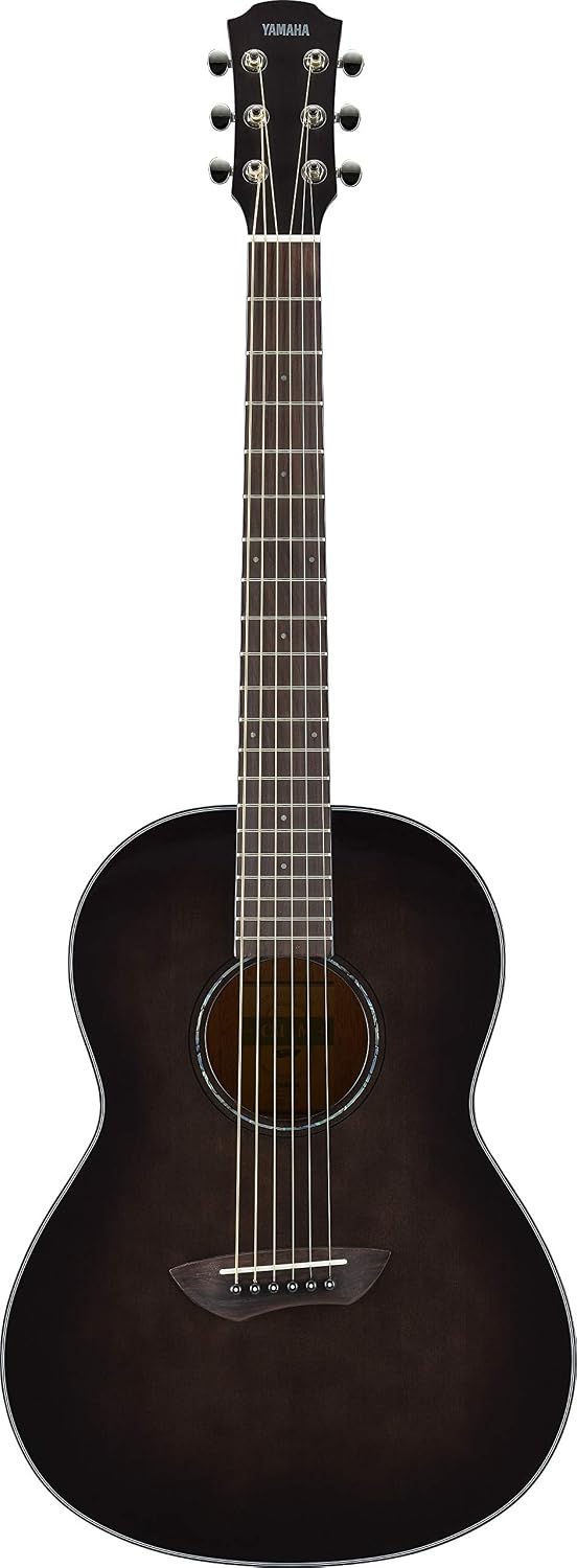 Yamaha CSF1M TBL Parlor Size Acoustic Guitar with Hard Gig Bag, Translucent Black