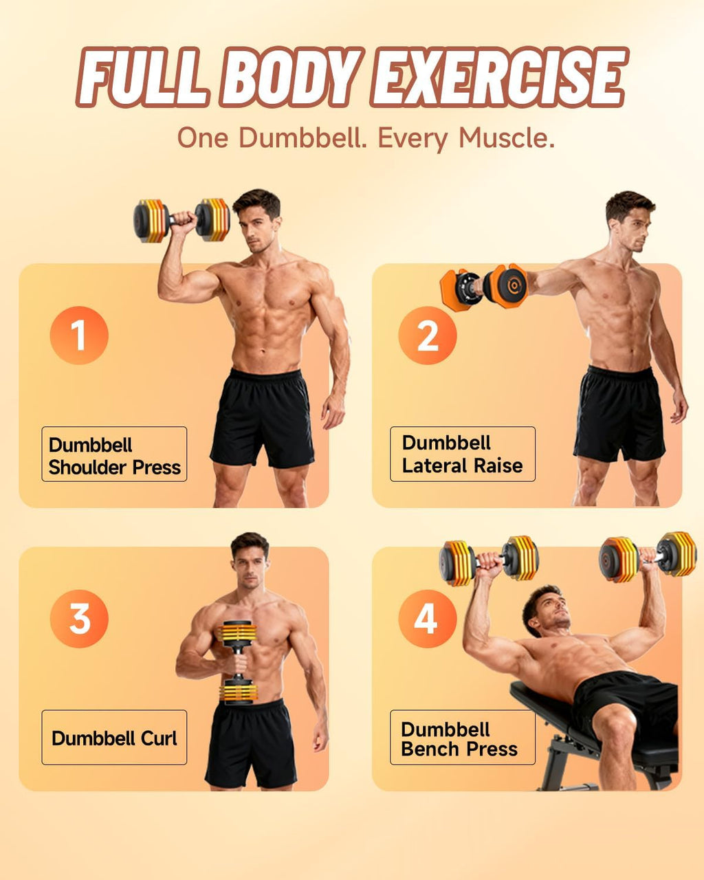 Adjustable Dumbbells Set 45LB Single, 1-Sec Fast Adjustable 5 Weights by Turning Handle, Premium Comfort Non-slip Metal Dumbbells with Tray, Compact Size for Full Body Home Workout