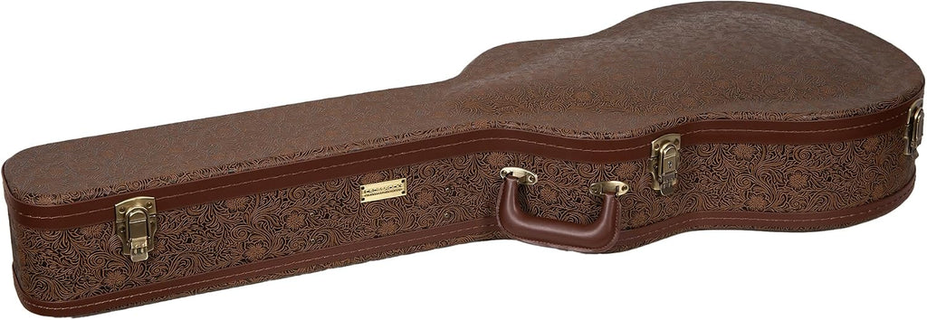 Crossrock Guitar Case for 16' Archtop/Hollow Body/Jazz Electric Guitars - Fits Gretsch Electromatic, Ibanez, Epiphone, Gibson ES Series -Blossom Brown (CRW530JA16BQ)