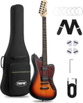 Tostar Electric Guitar: HH Humbuckers, Fixed Hardtail Bridge & Smoked Matte Finish, 3-Way Switch, 39' Solid Body Electric Guitar for Intermediate Players, Guitarra Eléctrica, Birthday Gifts, Sunburst