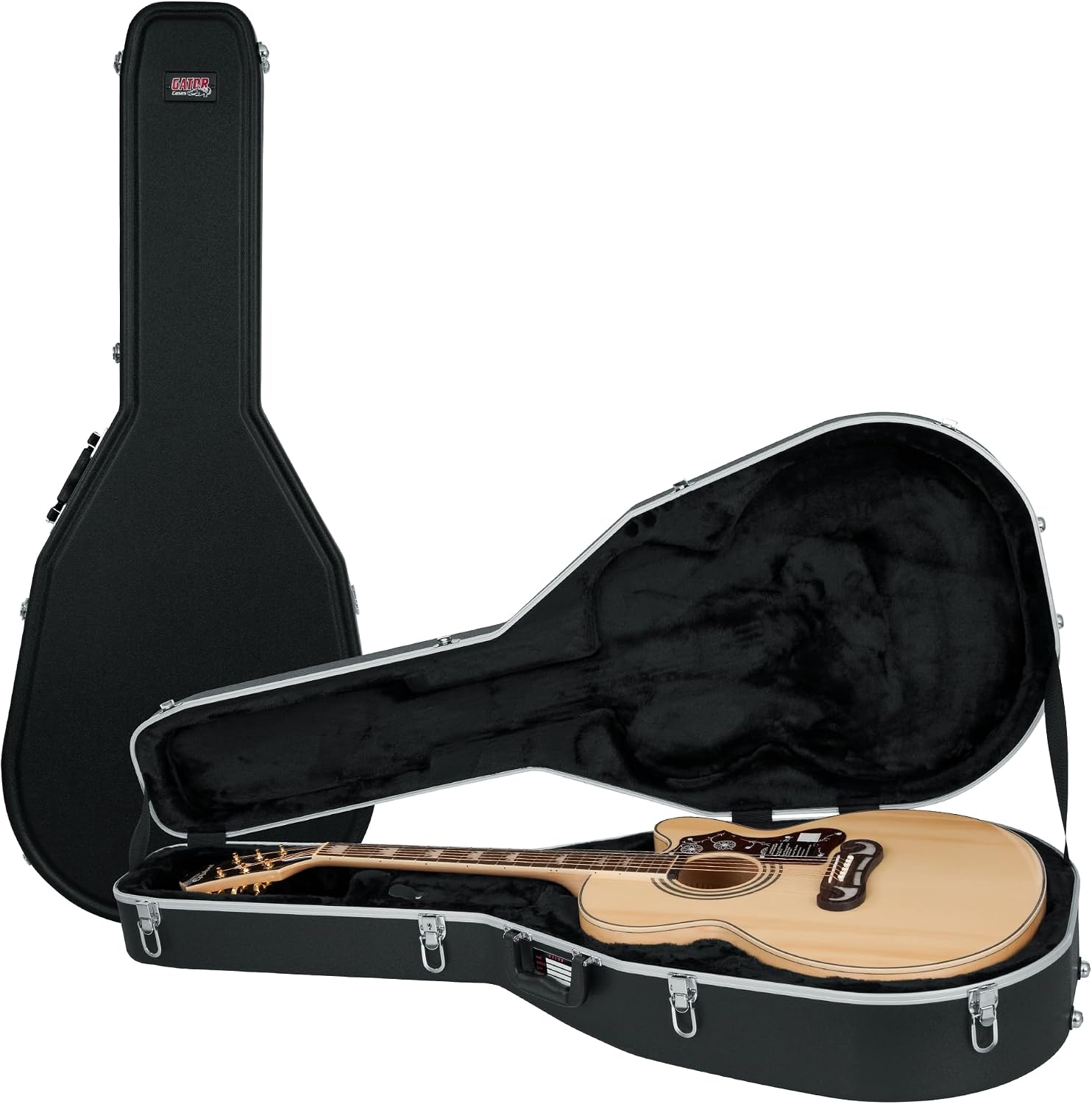 Gator Cases Deluxe ABS Molded Case for Acoustic Guitars, Fits Jumbo Sized Acoustics (GC-JUMBO)