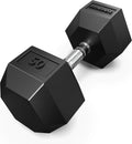 Synergee Rubber Encased Hex Dumbbells with Chrome Handle. All Purpose Weights for Strength & Conditioning Training. Available Size From 2.5 lbs to 50 lbs.