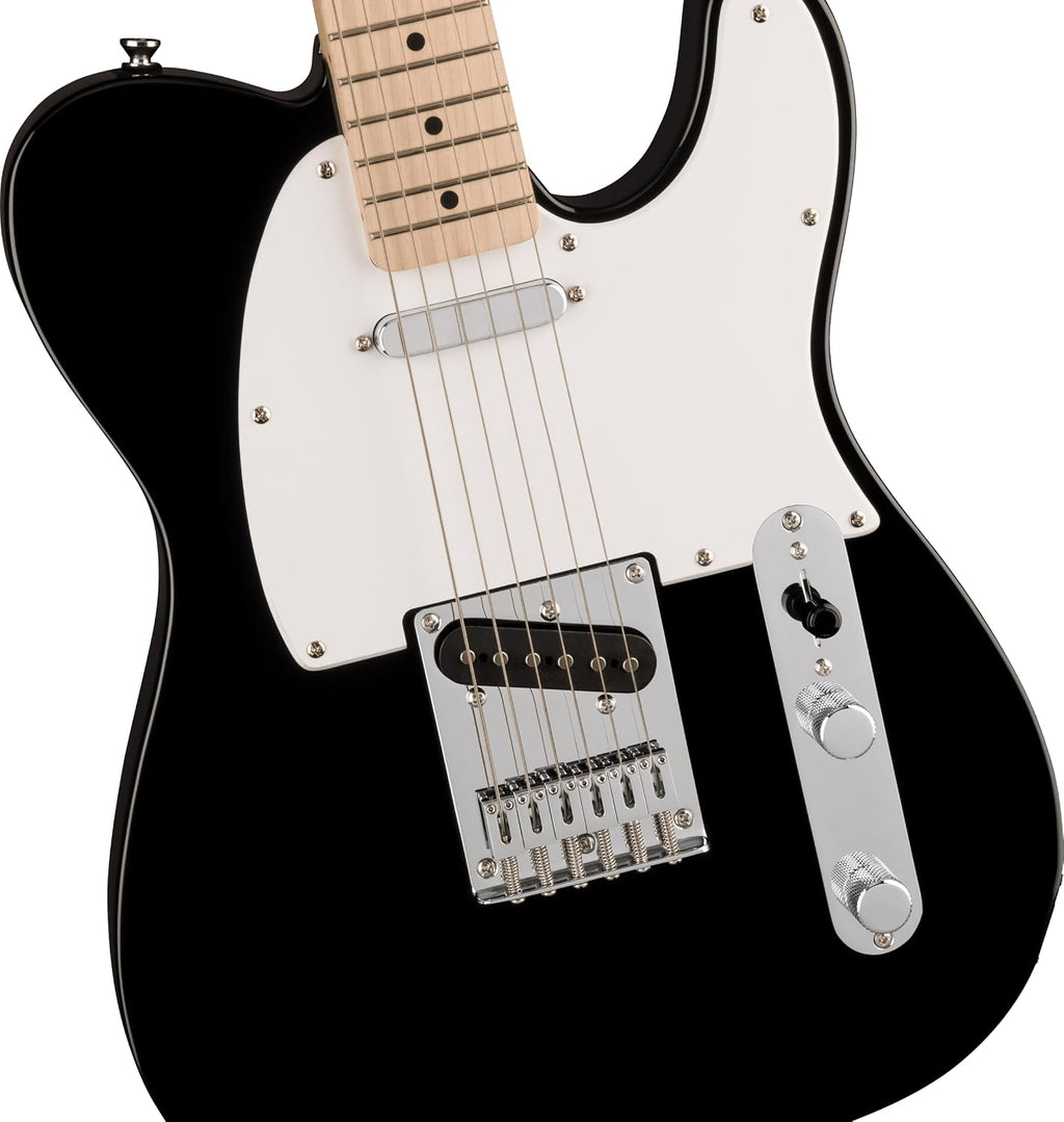 Squire Sonic Telecaster Electric Guitar, Black, Maple Fingerboard