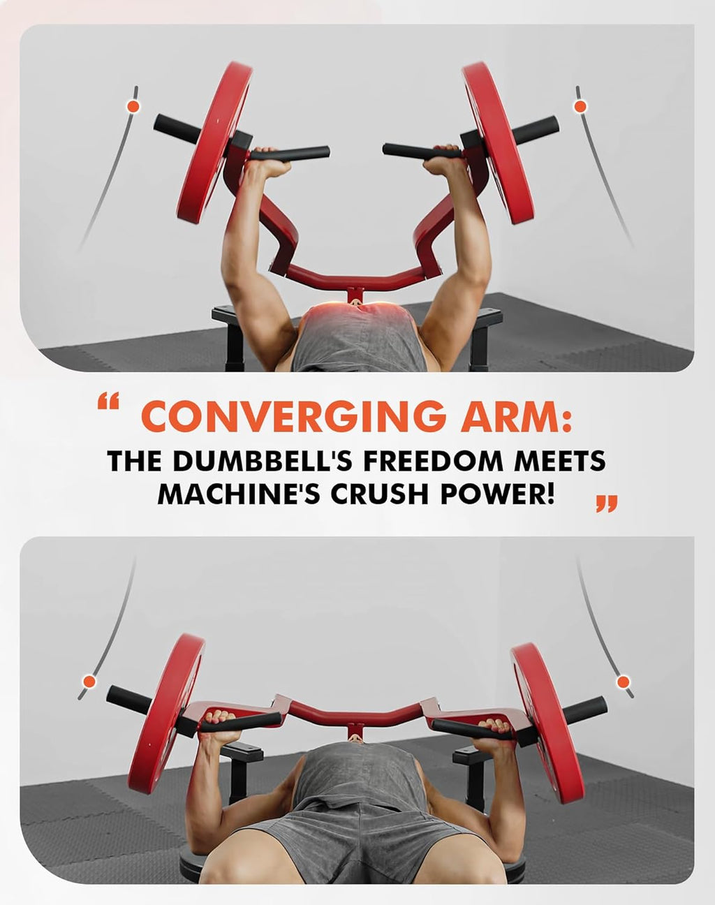 GMWD Chest Press Machine, 1200LBS Bench Press Machine with Independent Converging Arms, Adjustable Flat Incline Bench for Chest, AB Workouts, Shoulder Home Gym Equipment, V1