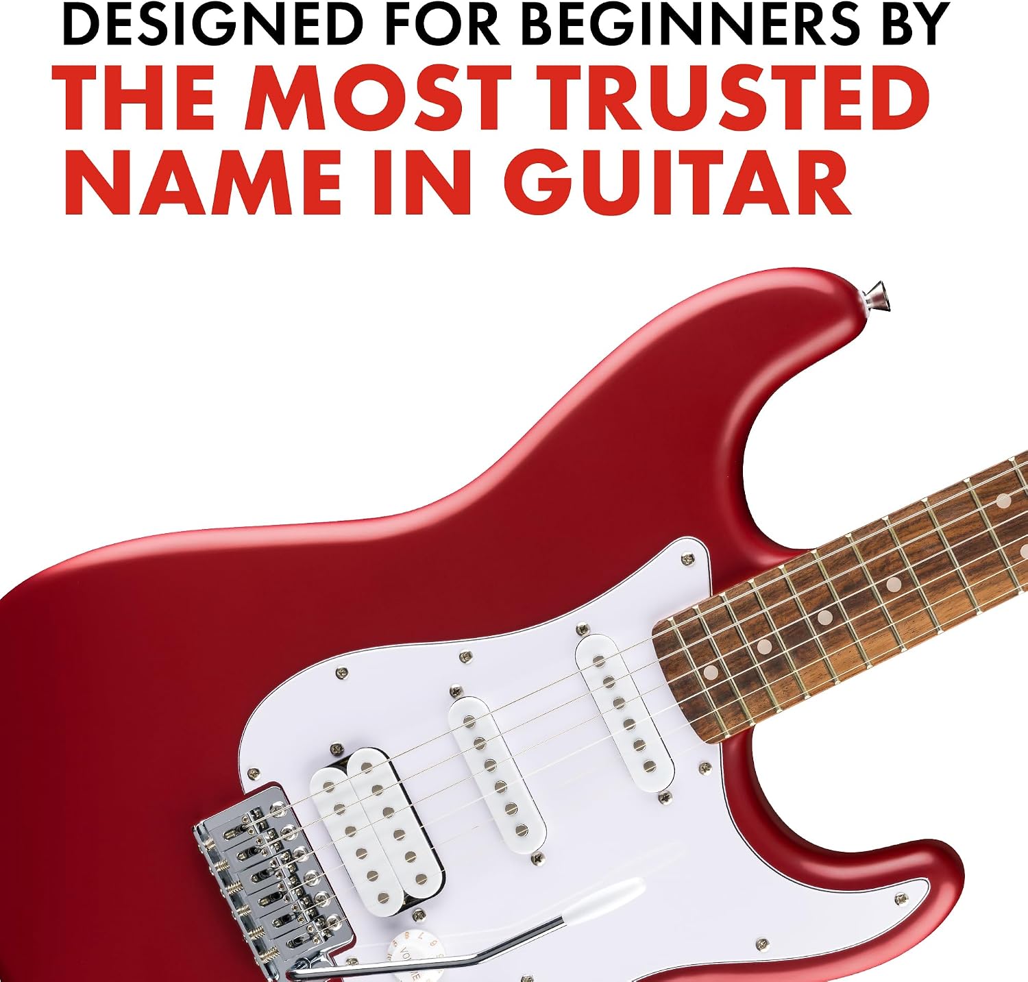 Fender Squier Debut Series Stratocaster HSS Electric Guitar, Beginner Guitar, 2-Year Warranty, Includes Free Lessons, Dakota Red with Satin Urethane Finish