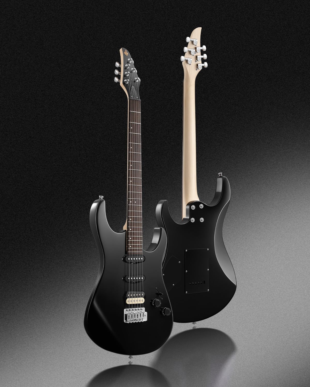 Donner DMT-66 Solid Body Electric Guitar Kit for Beginners, Full Size 39' Electric Guitar with HSS Pickups, Poplar Body, Maple Neck, Starter Guitar with Gig Bag, Strap, Whammy Bar, Wrench, Black