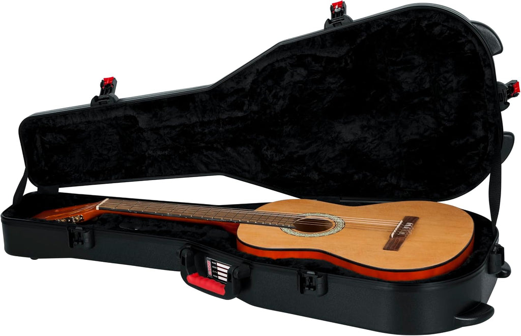 Gator Cases Molded Flight Case for Classical Style Acoustic Guitars with TSA Approved Locking Latch, (GTSA-GTRCLASS)