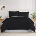 800TC 3 Sided Zipper Duvet Cover Set Soft Egyptian Cotton 3 Sided Zipper Closure, 3 PCS 1-Duvet Cover & 2- Pillow Shams - King-XL Size (98' x 116') Inches, (Black Stripe)