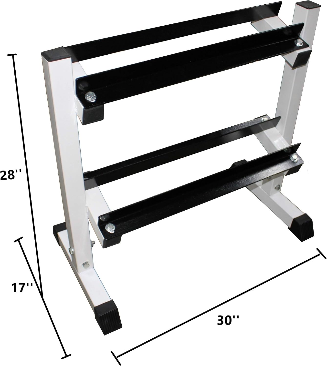 Ader 3-25lb Grey Hex Dumbbells w/2 Tier 26' Rack (3,5,10,12,15,20,25)