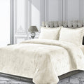 Velvet Comforter Set Twin 3 Piece (Comforter + 2 Pillowcases) Ivory 600 GSM