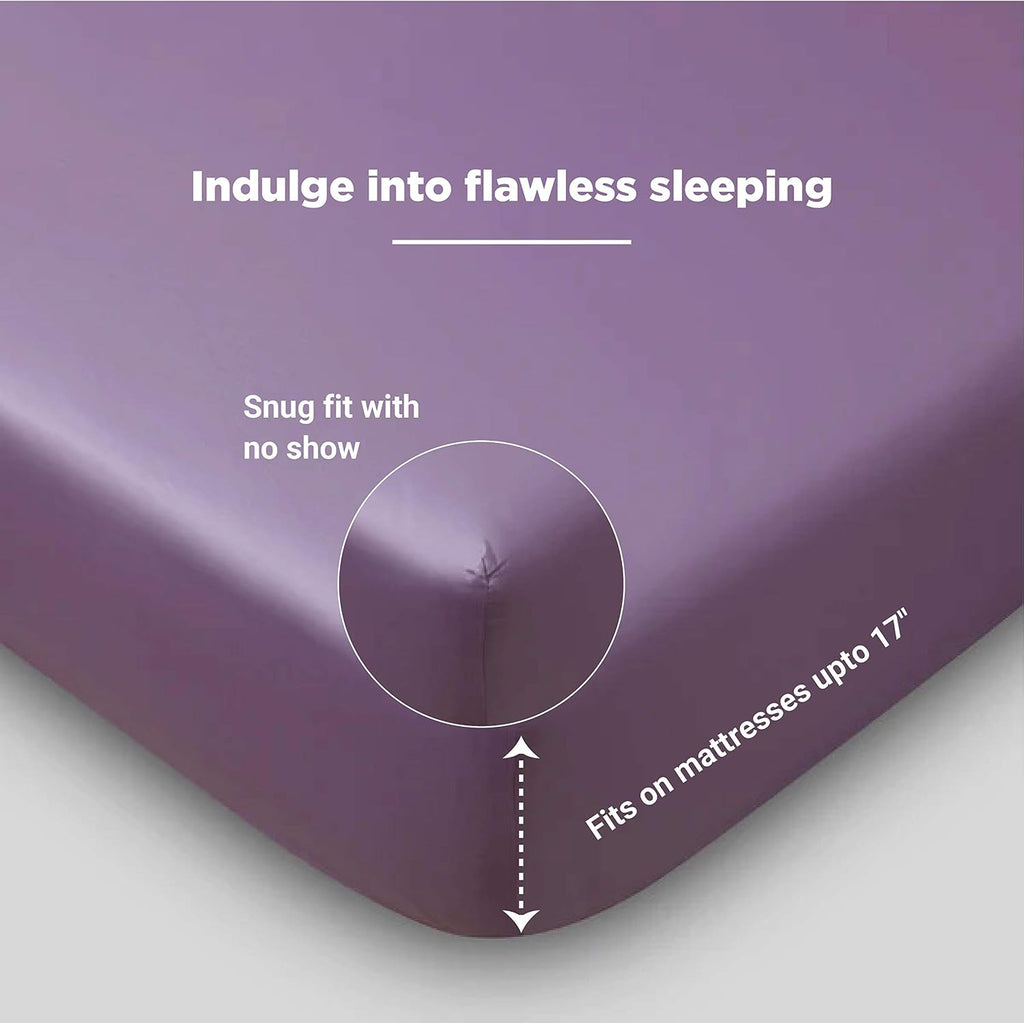 FABDREAMS 100% Organic Cotton California King Sheet Set | 400 Thread Count | Luxury Hotel Collection |GOTS Certified Long Staple Cotton|Elasticised 17' Deep Pockets|Smoother than Egyptian Cotton|Lilac
