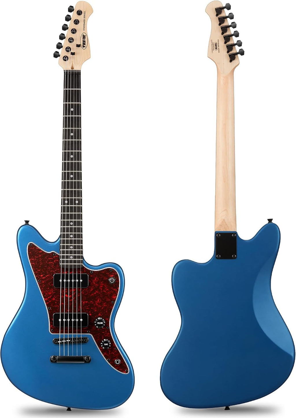 Tostar Electric Guitar: P90 Pickups, TOM Bridge & Smoked Matte Finish, 3-Way Switch, 39' Solid Body Electric Guitar for Intermediate Players, Guitarra Eléctrica Kit, Musical Birthday Gifts, Blue