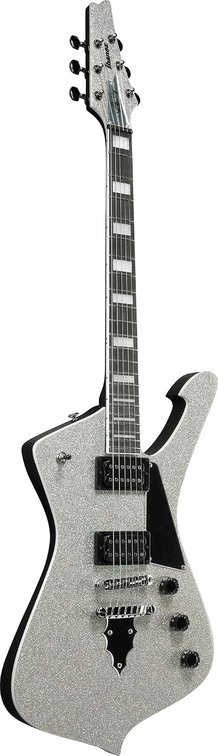 Ibanez PS60 Paul Stanley Electric Guitar - Silver Sparkle Bundle with Gig Bag, Tuner, Instrument Cable, Picks, Austin Bazaar Instructional DVD, and Polishing Cloth