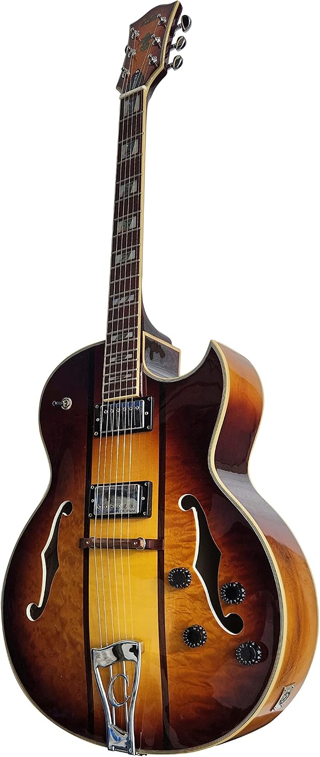 IYV IJZ-500 NA Jazz Solid- Hollow Body Electric Guitar, Natural
