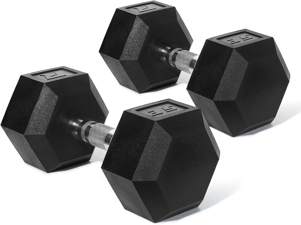 Ritfit 5-650 LBS PVC Encased Hex Dumbbell Sets with Optional Rack for Home Gym, Hand weight with Chrome Handle for Strength Training,Workouts