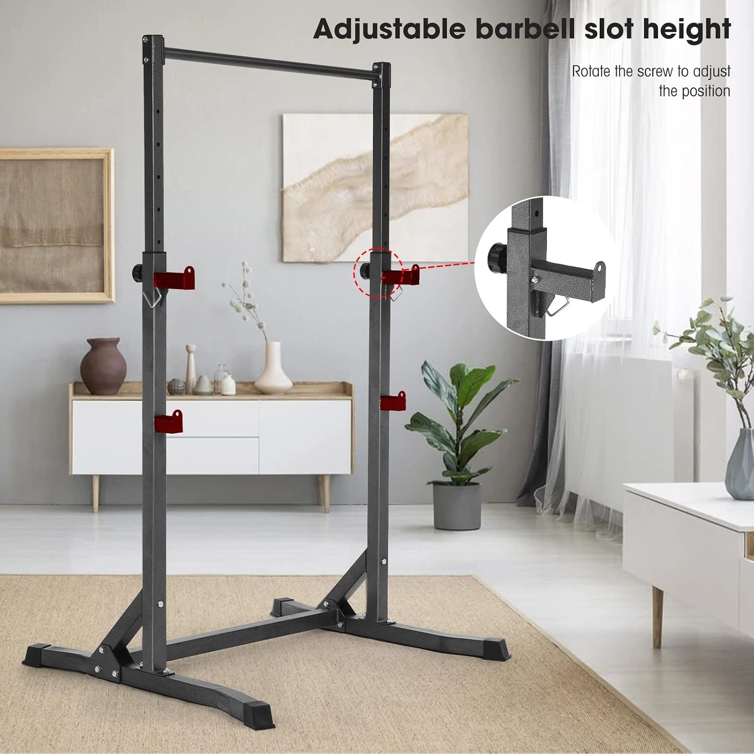 Tone Fitness 20 Pound Dumbbell Set Multi-Function Half-Frame Power Rack Exercise Squat Stand with Other Accessories, for Home Fitness Bar Rack Attachment