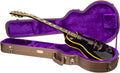 Crossrock Wooden Electric Guitar Case for Les Paul Style | Chocolate Brown Finish, Purple Velvet Interior, Lock – Designer Series(CRW520LCB)