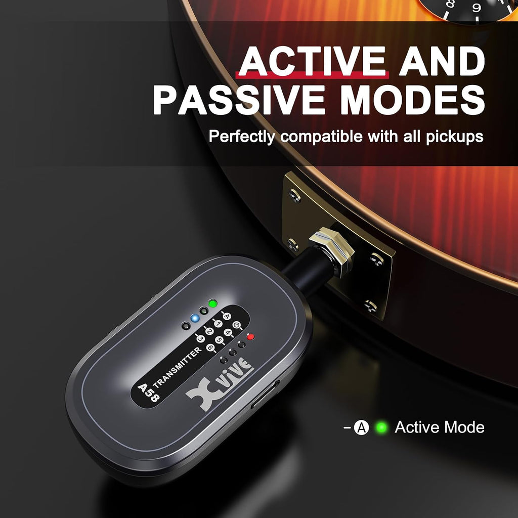 Xvive A58 Wireless Guitar System with 5.8GHz Transmitter and Receiver (Sunburst)