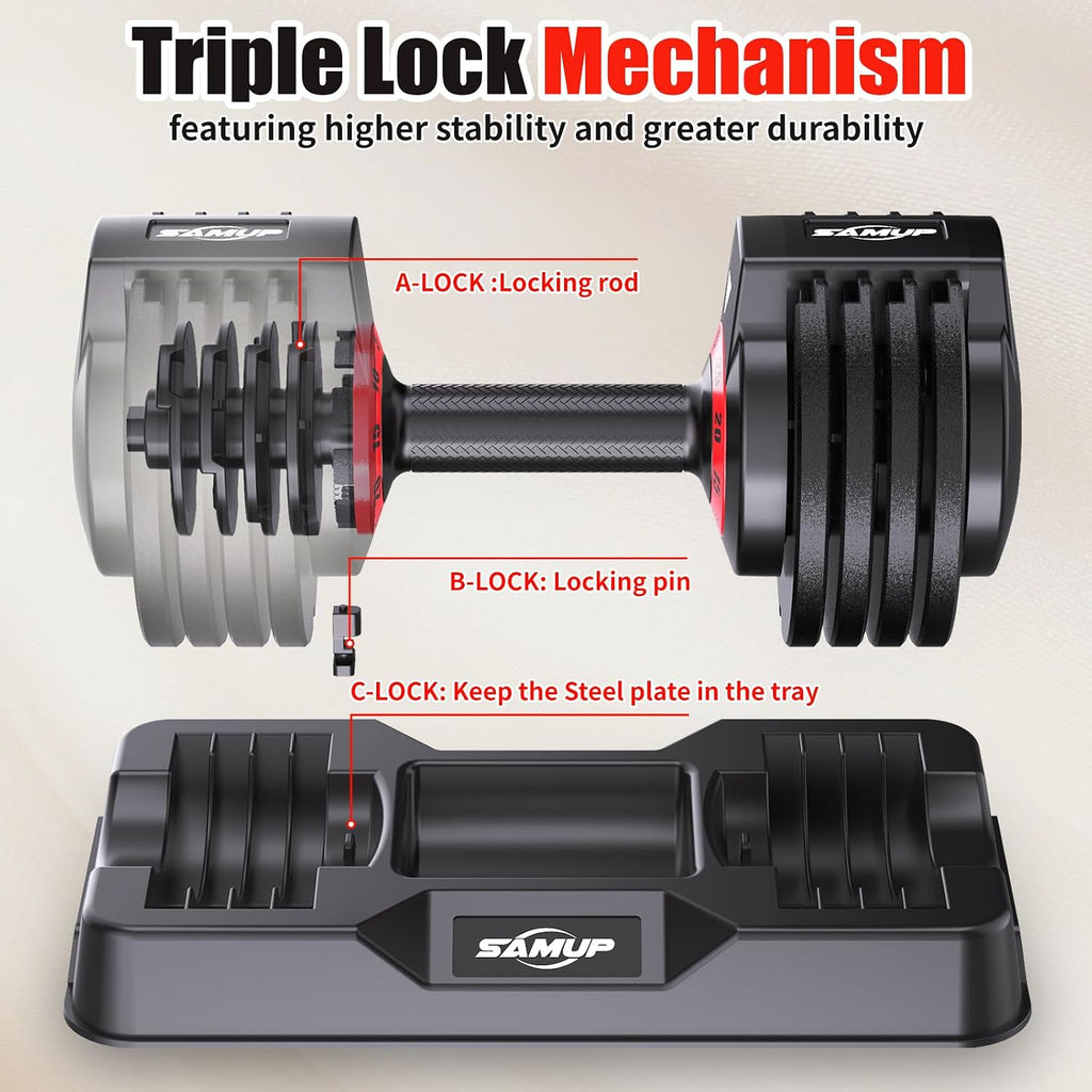 Adjustable Dumbbell Set of 2, 50LBS/100LBS Weights Dumbbell Set with Storage Box, 25lbs/50lbs Pair Adjustable Weights with Anti-slip Silicone Grip, 5-in-1/10-in-1 Quick-Lock Hand Weight Set For Home Gym Suit both Men and Women