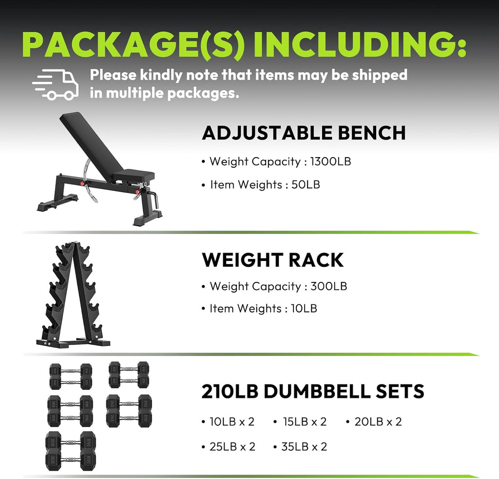 HANDBODE Adjustable Weight Bench for Full Body Workout, 1300 LBS Weight Capacity Bench Press Bench of Home Gym Strength Training, Incline Upright Flat Utility Workout Bench with Fast Adjustment