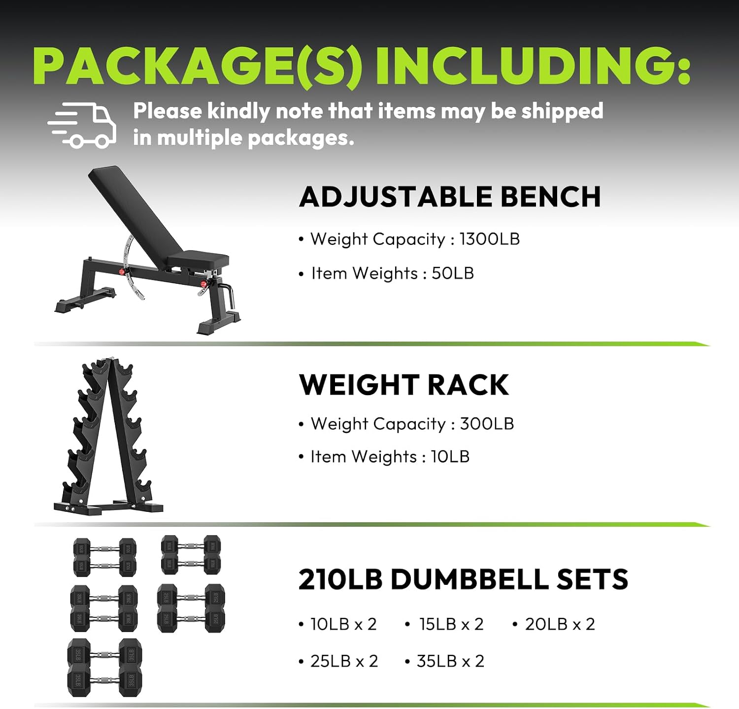 HANDBODE Adjustable Weight Bench for Full Body Workout, 1300 LBS Weight Capacity Bench Press Bench of Home Gym Strength Training, Incline Upright Flat Utility Workout Bench with Fast Adjustment