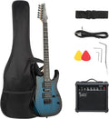 GLARRY 39' Full Size Electric Guitar Kit for Beginners, Starter Electric Guitar Set with 20W Amp & HSH Pickups, Model 170 (Turn Blue)