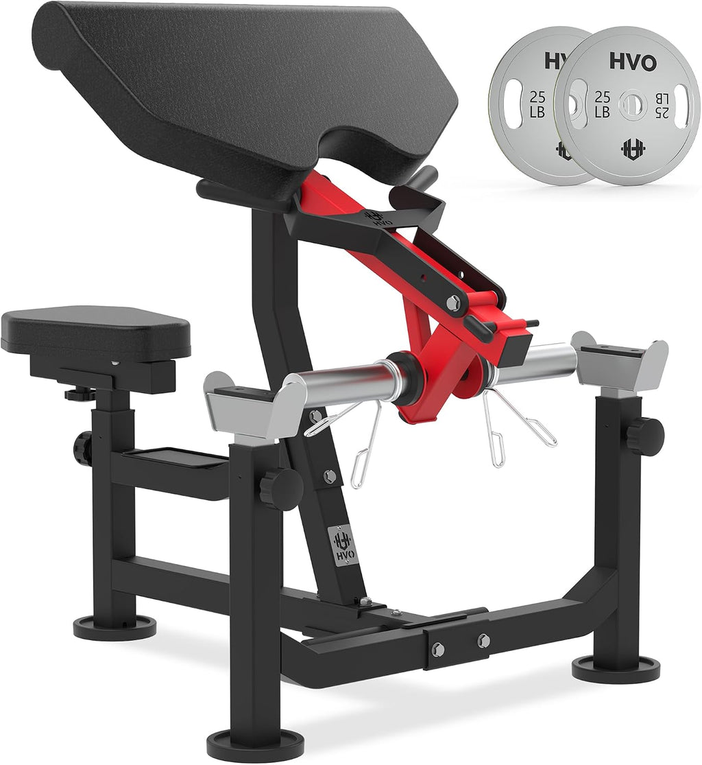 HVO Preacher Curl Bench Bicep Machine: Preacher Curl Machine 3 in 1 Arm Bicep Tricep Curl Machine Dumbell Barbell Bicep Station Equipment Workout