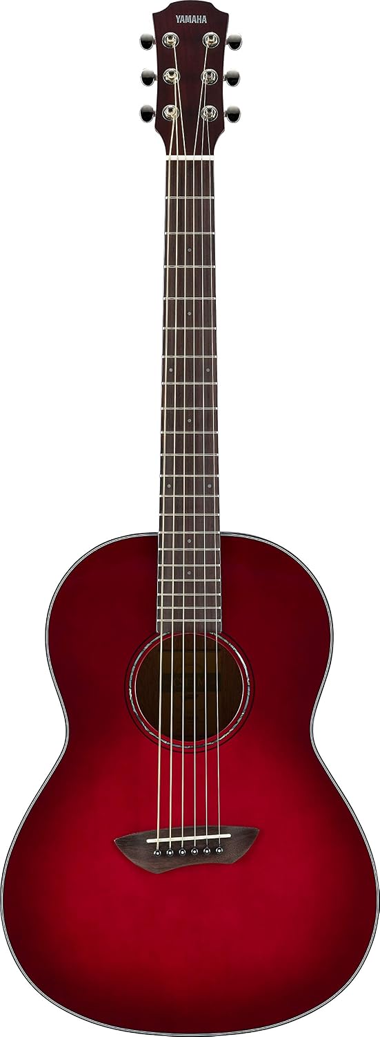 Yamaha CSF1M CRB Parlor Size Acoustic Guitar with Hard Gig Bag, Crimson Red Burst