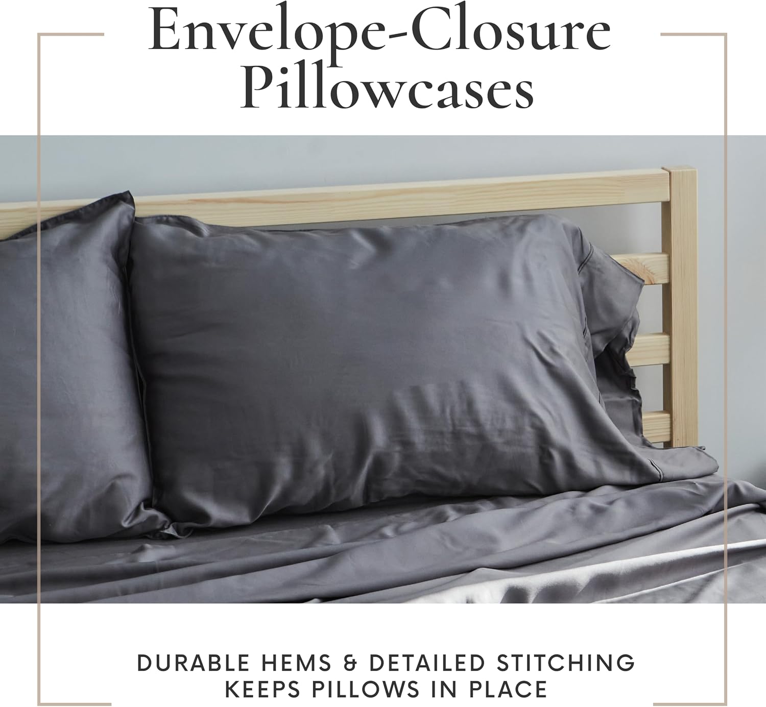 Bamboo Bay 6 Piece Full Size Sheet Set, 100% Viscose Made from Bamboo, Breathable, Ultra Soft Cooling Bed Sheets for Hot Sleepers, Beddings with Deep Pockets Fit 16' Mattress, Dark Grey