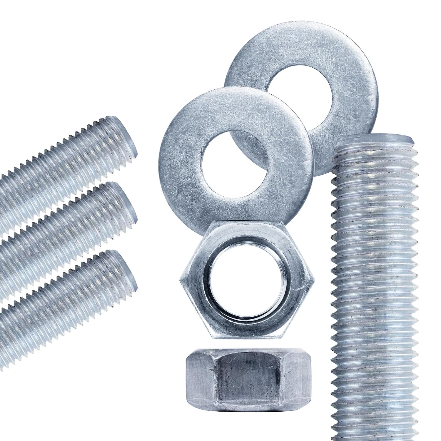 Conquest A307 Zinc Plated Threaded Rod 7/8'-9 x 36 Inches (4-Pack) - Coarse Threaded All-Thread Rods - Manufactured to ASTM A307 Standards