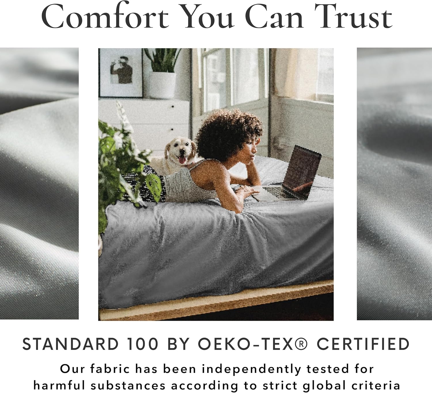 Bamboo Bay 6 Piece Full Size Sheet Set, 100% Viscose Made from Bamboo, Breathable, Ultra Soft Cooling Bed Sheets for Hot Sleepers, Beddings with Deep Pockets Fit 16' Mattress, Light Grey