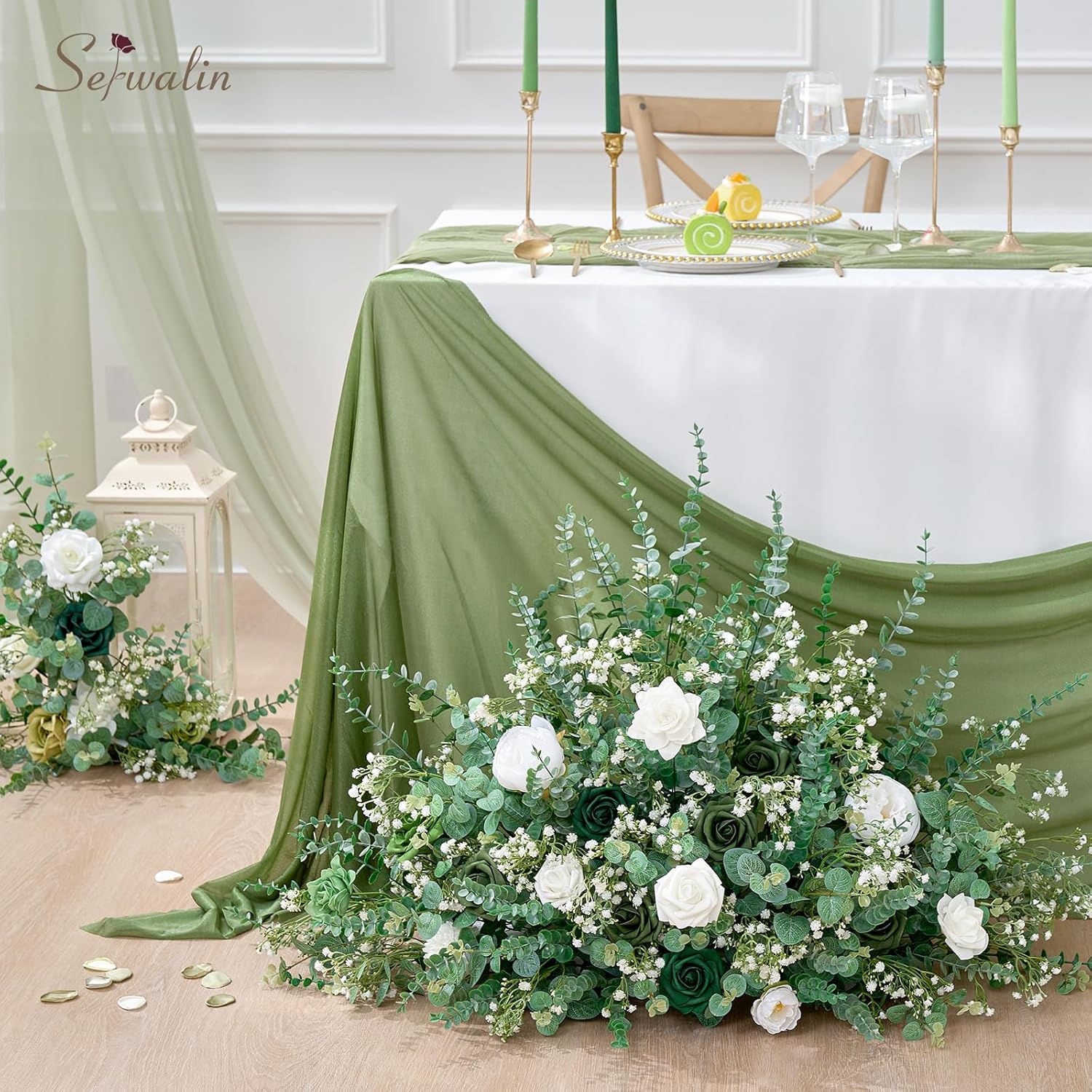 Serwalin 300 Pcs Mixed Artificial Eucalyptus Stems，Babys Breath Artificial Flowers Bulk with Artificial Fake Greenery Stems for Wedding DIY Bouquets Floral Arrangement Home Decor