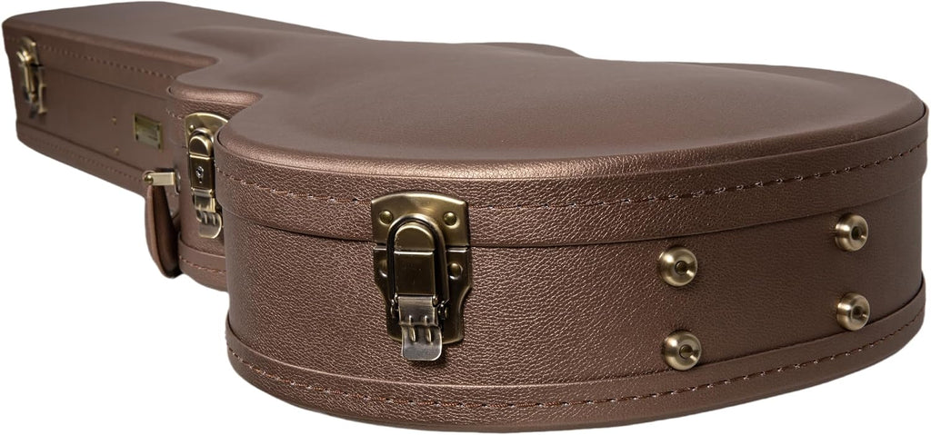 Crossrock Wooden Electric Guitar Case for Les Paul Style | Chocolate Brown Finish, Purple Velvet Interior, Lock – Designer Series(CRW520LCB)