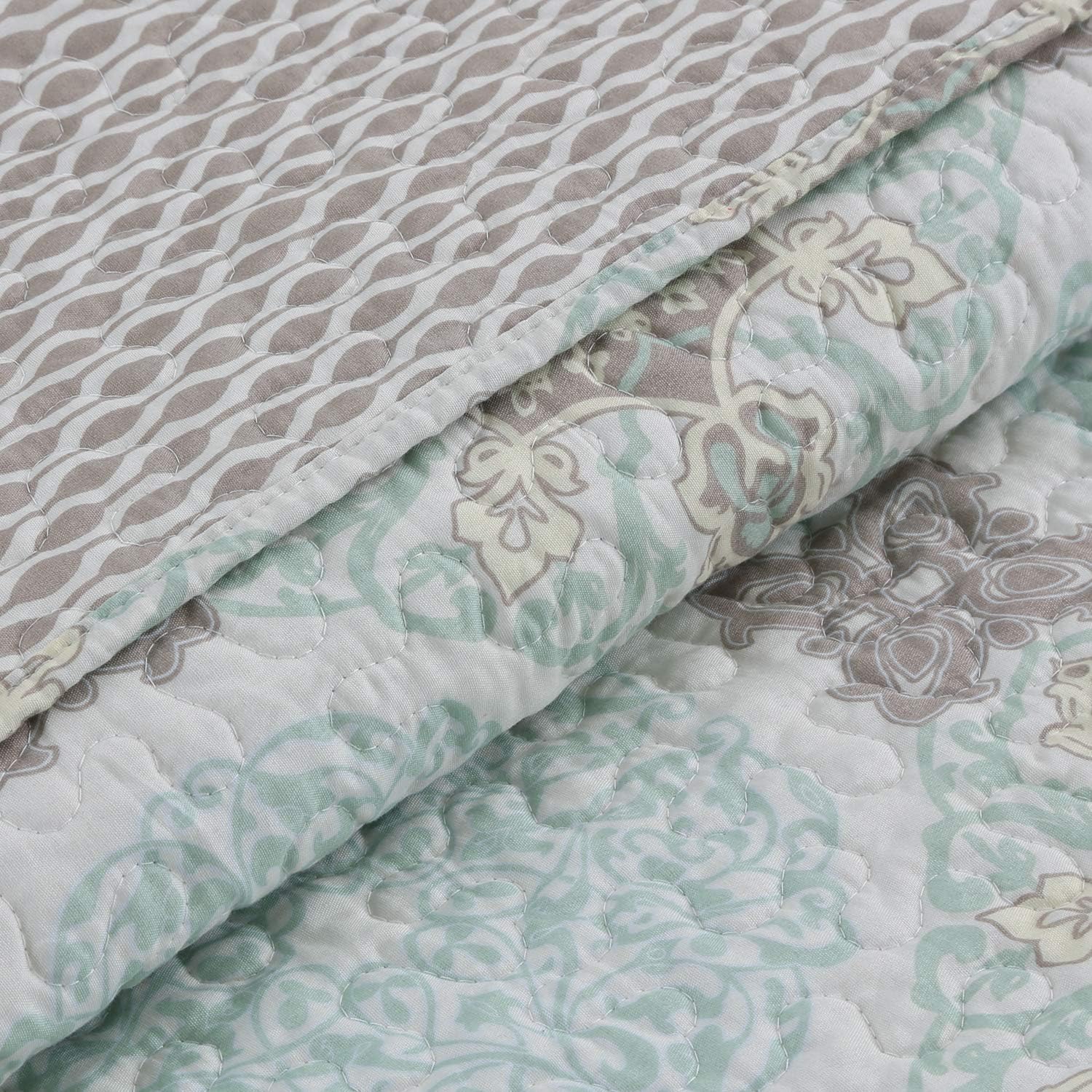 Shabby Reversible Quilt Set 3 Pcs Bedding Set Bedroom Bed 100% Cotton King Size